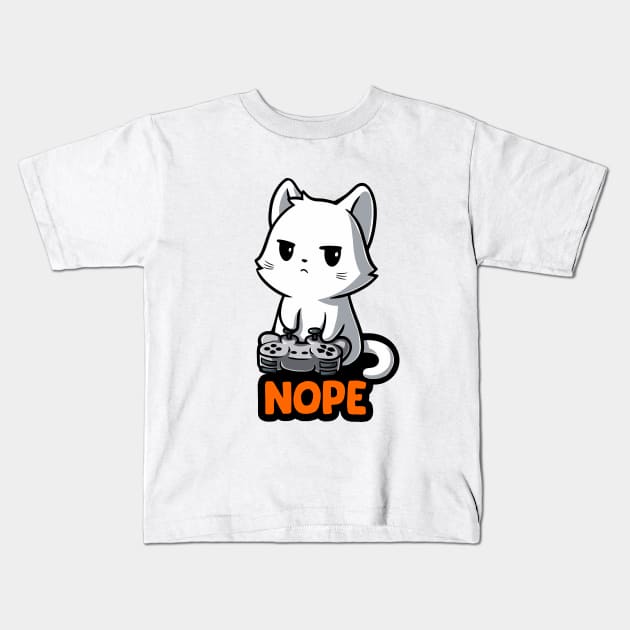 Cat playing games Kids T-Shirt by My Happy-Design